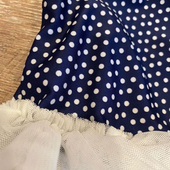Cat & Jack Tutu Swimsuit Navy White Polka Dot One Piece Swimwear Size 2T - Picture 4 of 9